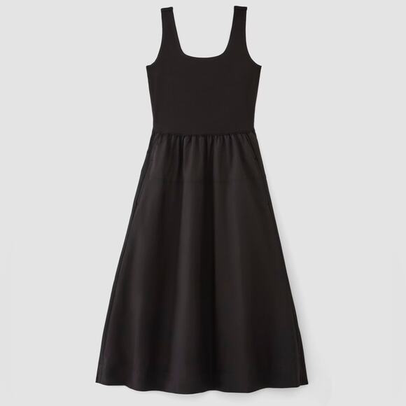 EVERLANE The Riviera Dress Black Tank Pleated Skirt
Midi Pockets Lightweight NEW - Picture 4 of 12